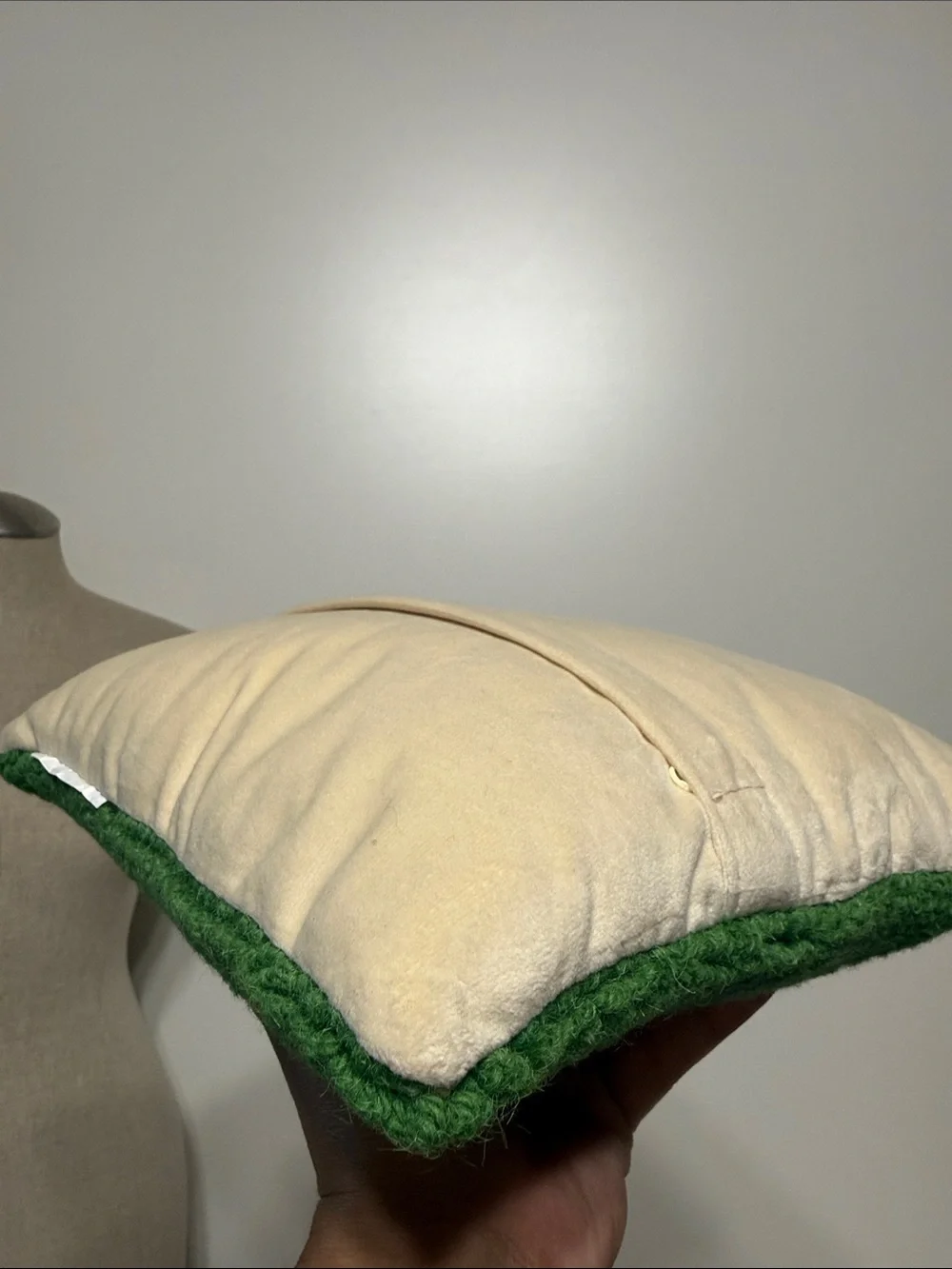 Santa Hat with Pom Pom Detail Wool Pillow